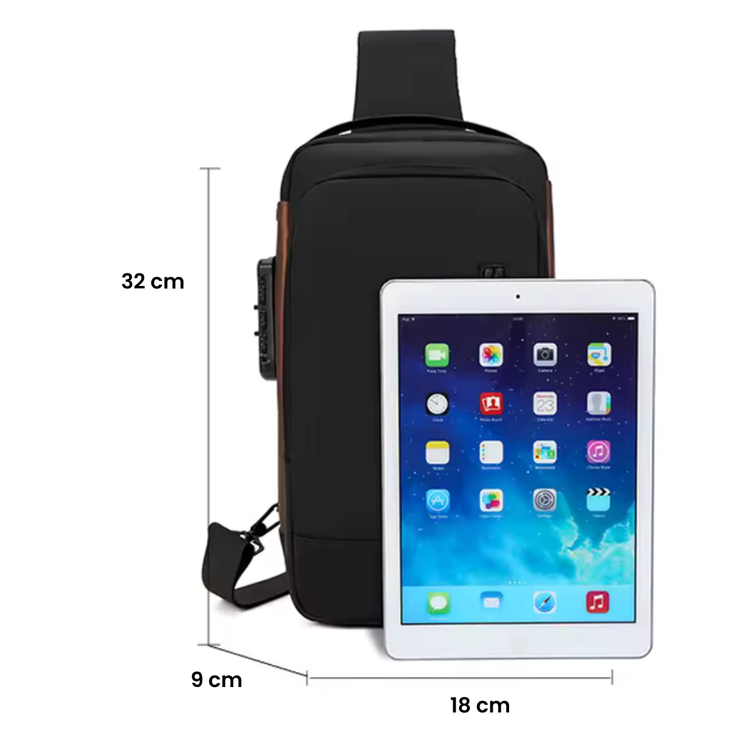 UrbanGuard Crossbody Vert Pro | Sac Bandoulière Urbain Étanche Anti-Vol USB