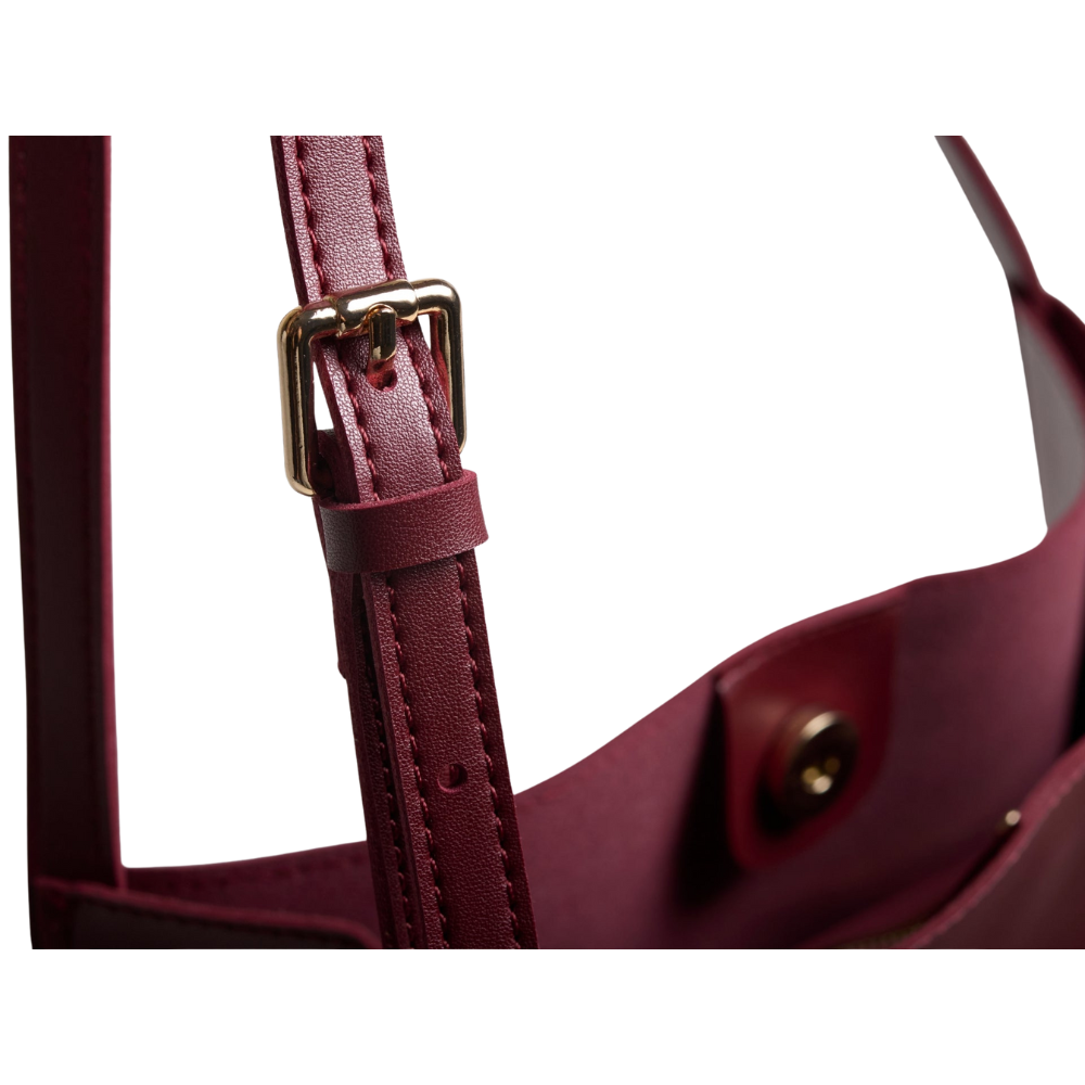 Sac Bandoulière Minimaliste en Cuir Végan | Grand Sac Quotidien Femme