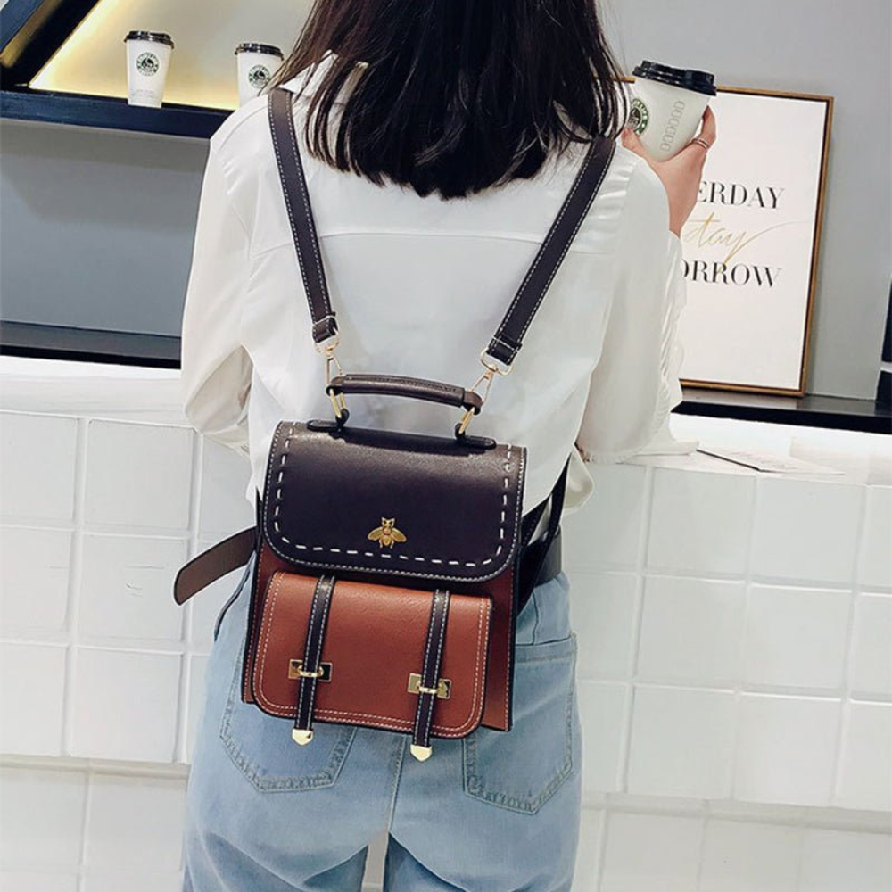 Sac à Dos Mini Classique 2-en-1 | Style Vintage en Similicuir Végan
