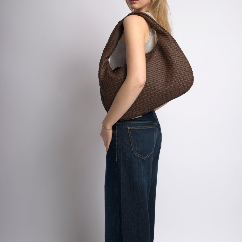 Sac Bandoulière en Cuir Vegan Tressé pour Femme | Élégant et Classique