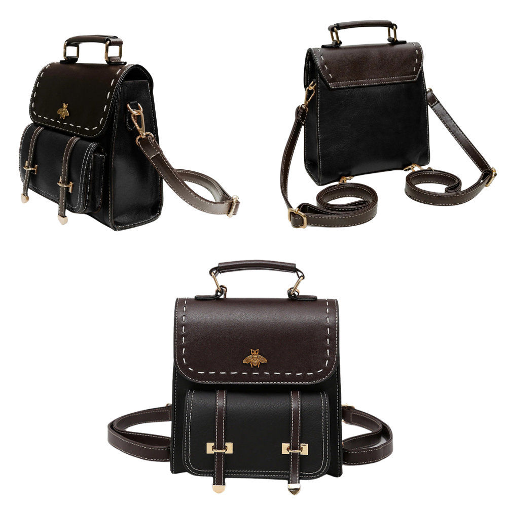 Sac à Dos Mini Classique 2-en-1 | Style Vintage en Similicuir Végan