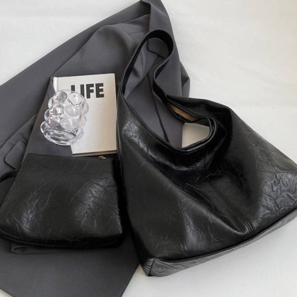 Sac Fourre-Tout en Cuir Vegan avec Pochette | Élégance Moderne