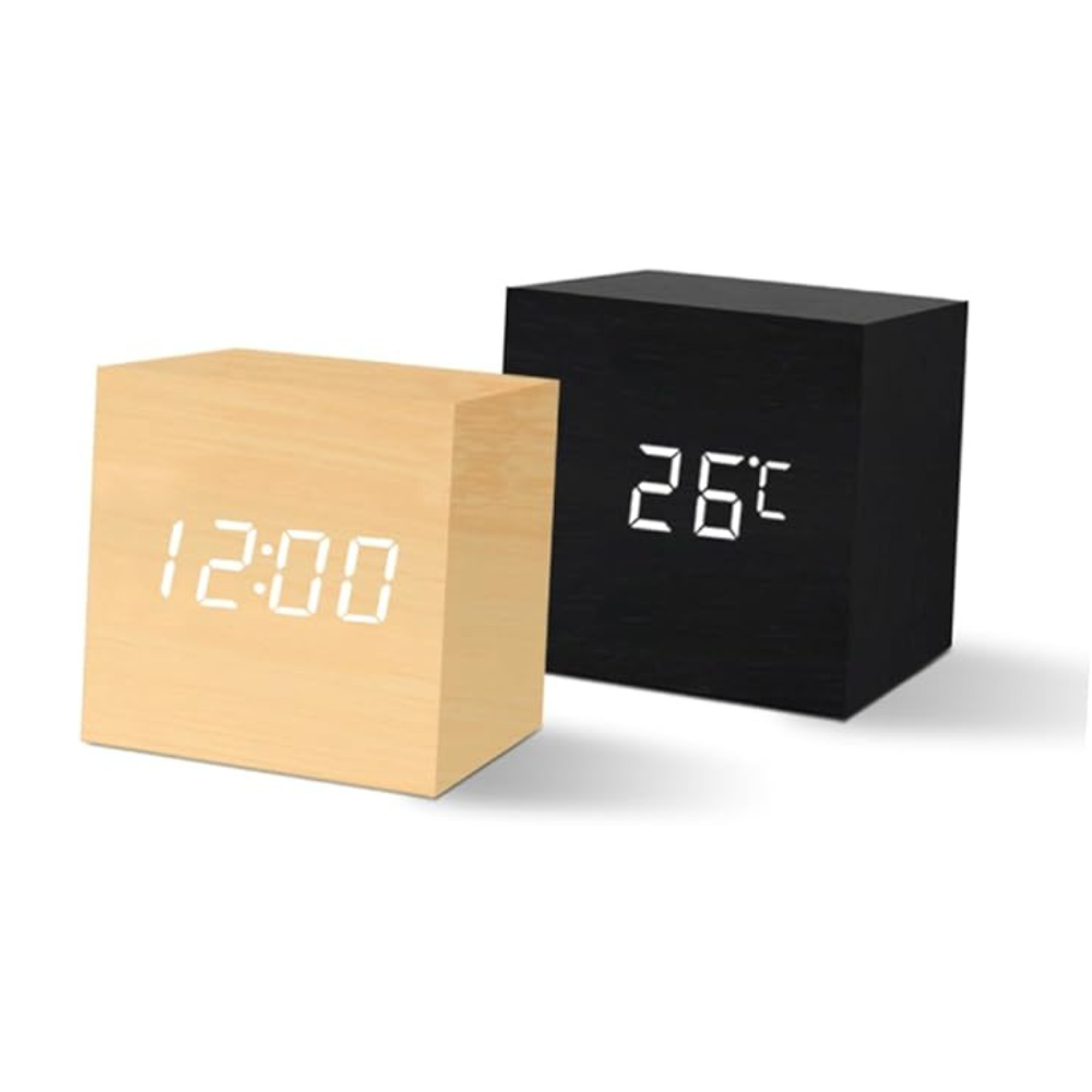 Mini Réveil de Bureau LED Cube | Compact à Luminosité Automatique