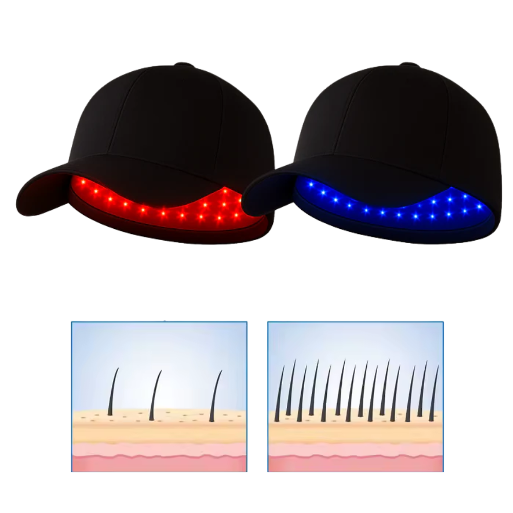 Casquette Thérapie Bicolore LED | Repousse des Cheveux, Cuir Chevelu
