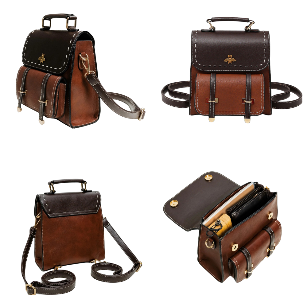 Sac à Dos Mini Classique 2-en-1 | Style Vintage en Similicuir Végan
