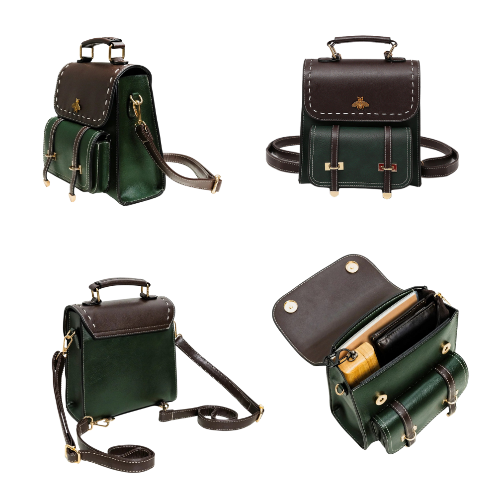 Sac à Dos Mini Classique 2-en-1 | Style Vintage en Similicuir Végan