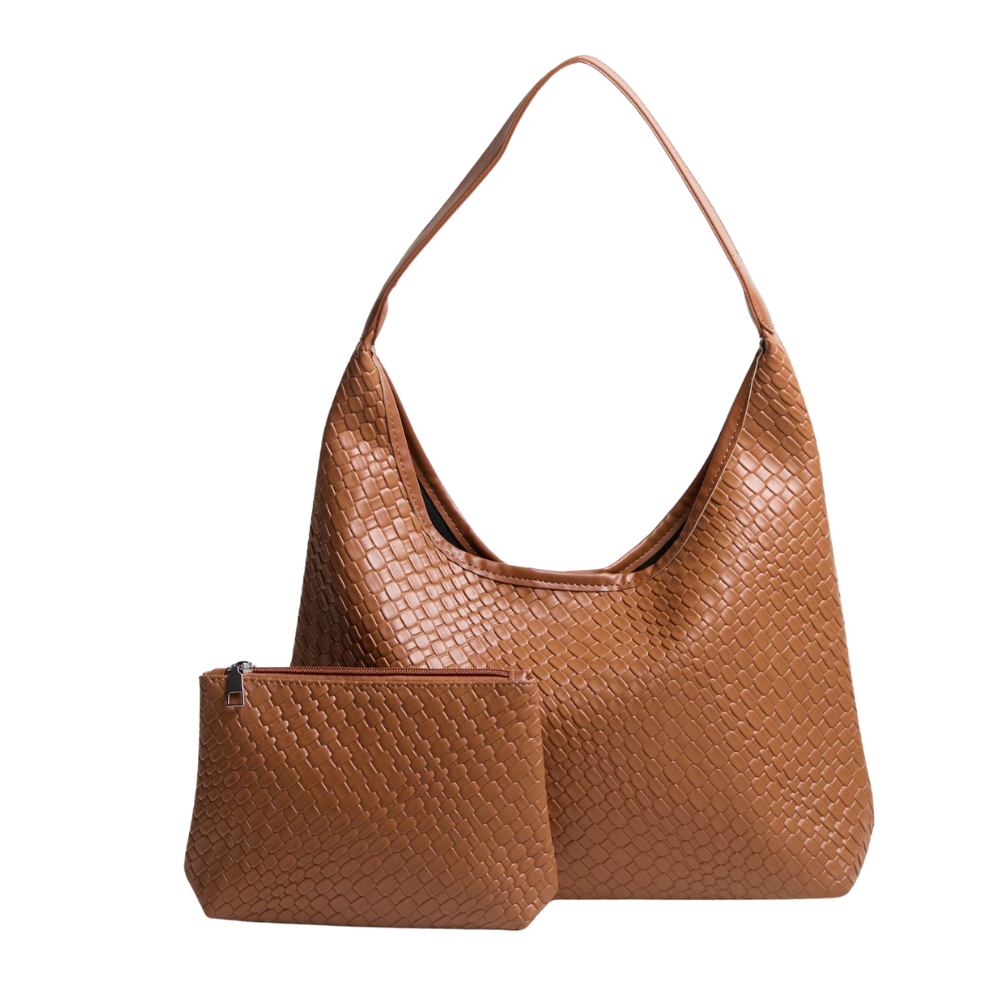 Sac Épaule Croco avec Pochette | Léger & Spacieux