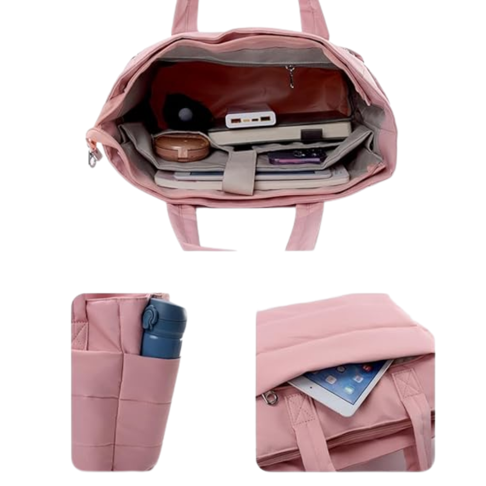 Grand Sac Cabas Matelassé Multi-Poches | Léger et Spacieux