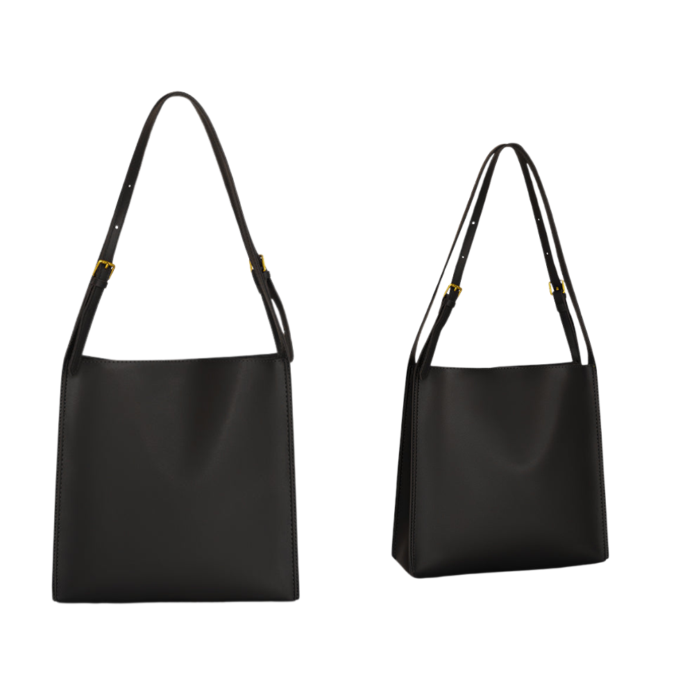Sac Bandoulière Minimaliste en Cuir Végan | Grand Sac Quotidien Femme