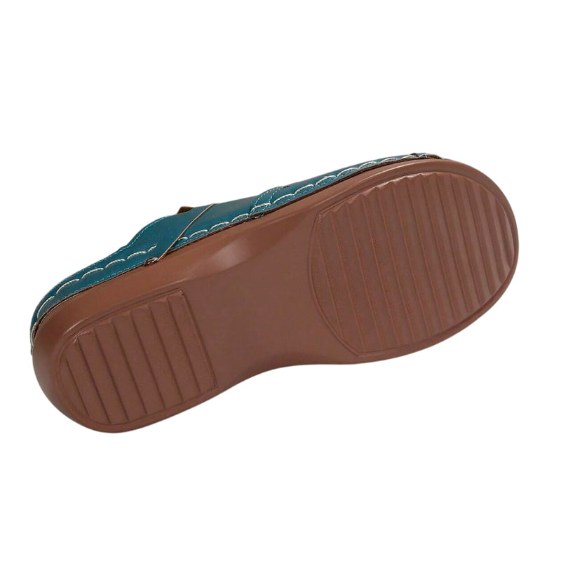 Sabot orthopédique femme à motifs ajourés et nœud plat