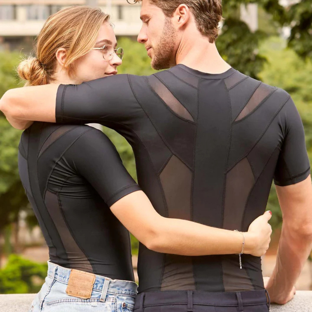 T-shirt Correcteur de Posture Femme Noir | Alignement Épaules & Colonne