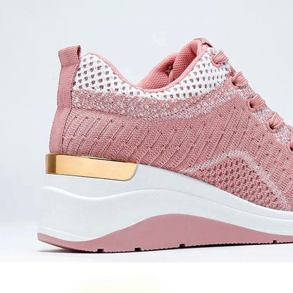 Elyra FlowLace – baskets confort femme avec lacets, maille respirante et semelle épaisse 5 cm