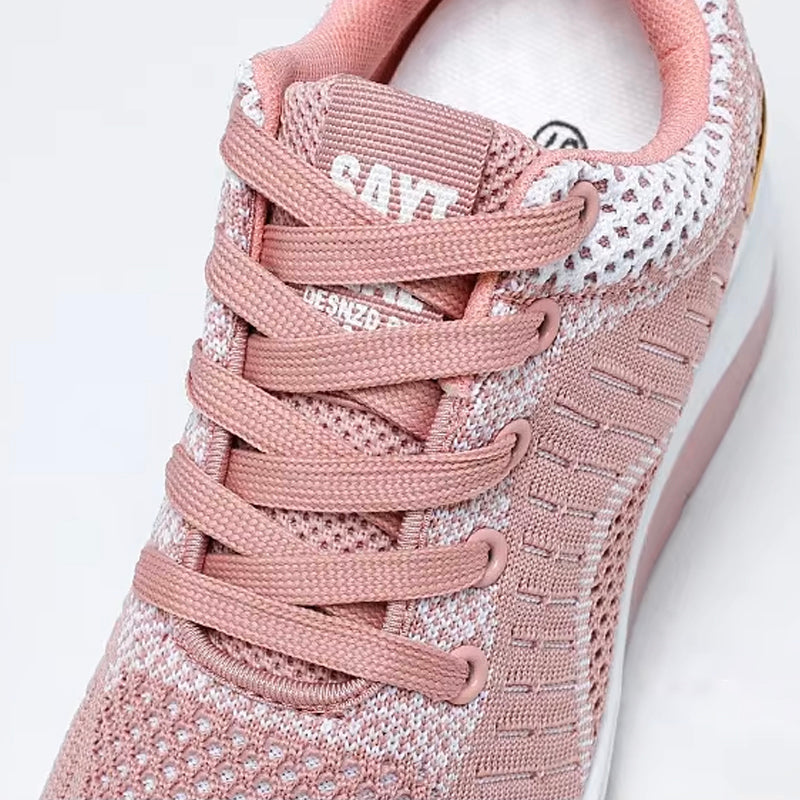 Elyra FlowLace – baskets confort femme avec lacets, maille respirante et semelle épaisse 5 cm