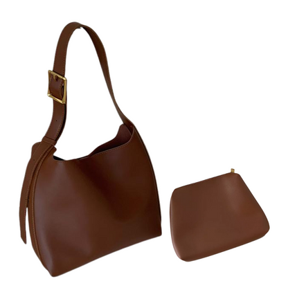 Sac Bandoulière Femme 2-en-1 avec Pochette | Élégant Similicuir Vegan