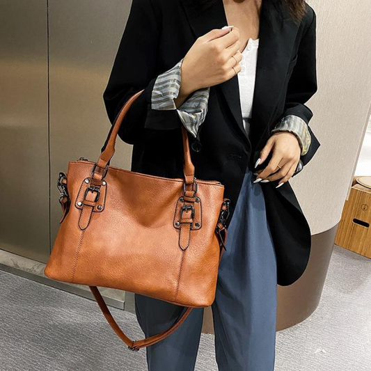 Sac à Main Bandoulière Élégant En Cuir PU Souple | Léger, Spacieux