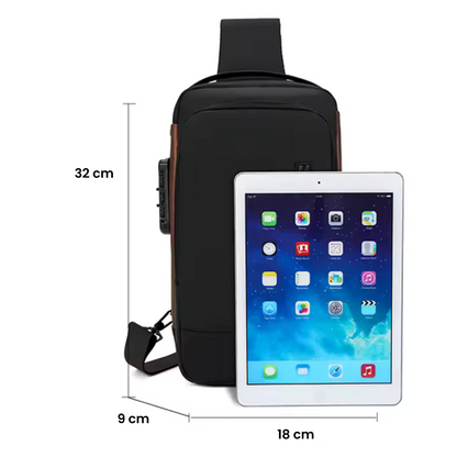 UrbanGuard Crossbody Noir Marron | Sac Bandoulière Urbain Étanche Anti-Vol USB