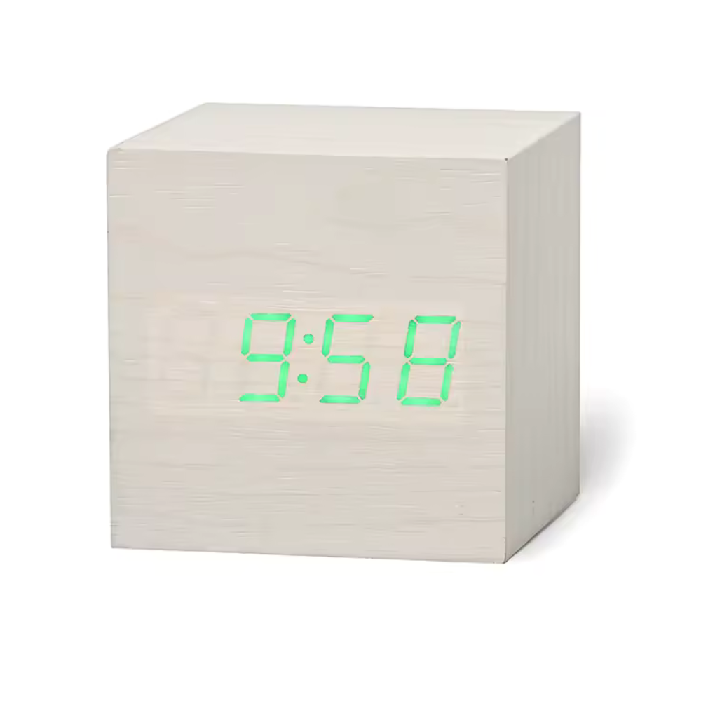 Mini Réveil de Bureau LED Cube | Compact à Luminosité Automatique