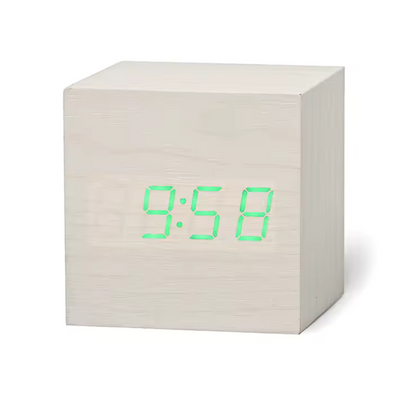 Mini Réveil de Bureau LED Cube | Compact à Luminosité Automatique