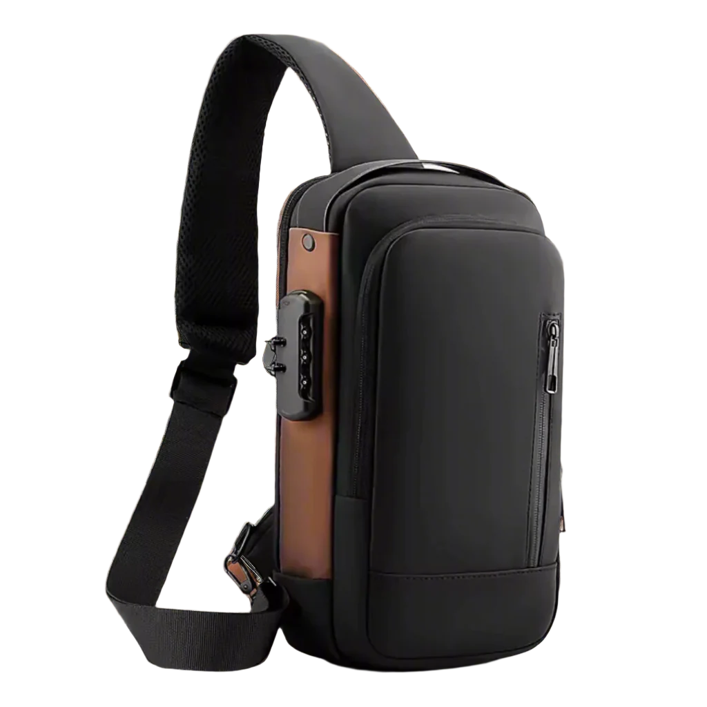 UrbanGuard Crossbody Noir Marron | Sac Bandoulière Urbain Étanche Anti-Vol USB