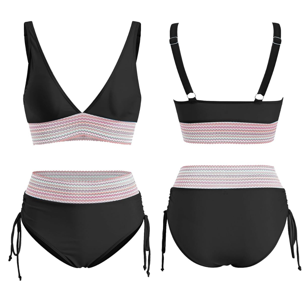 Ensemble Bikini Shoreline Curve | Maillot Taille Haute avec Contrôle du Ventre