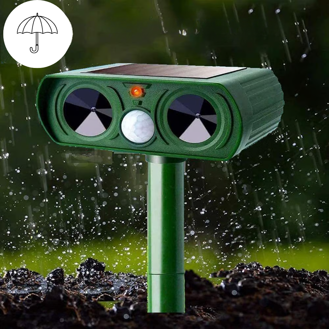 Répulsif Ultrasons Solaire | Éloigne les nuisibles, taupes, chats et les rats