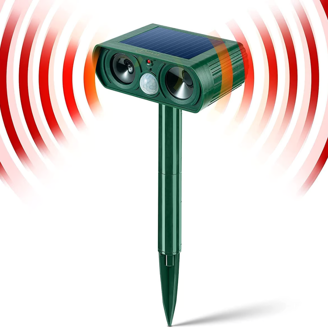 Répulsif Ultrasons Solaire | Éloigne les nuisibles, taupes, chats et les rats