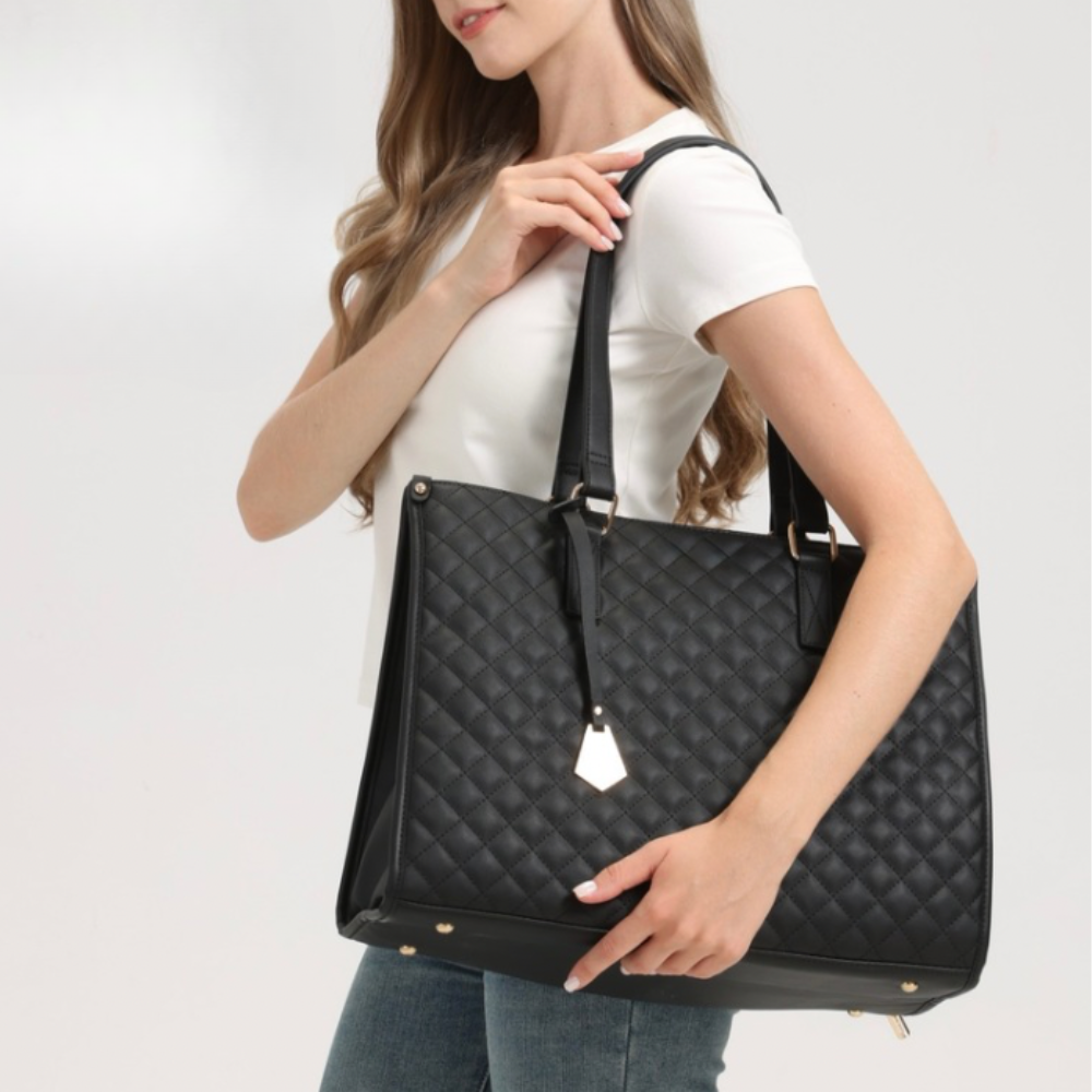 Sac Fourre-Tout Matelassé pour Ordinateur Portable | Sac Bandoulière Isotherme Élégant