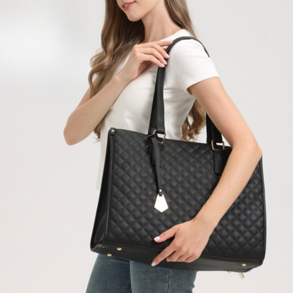 Sac Fourre-Tout Matelassé pour Ordinateur Portable | Sac Bandoulière Isotherme Élégant