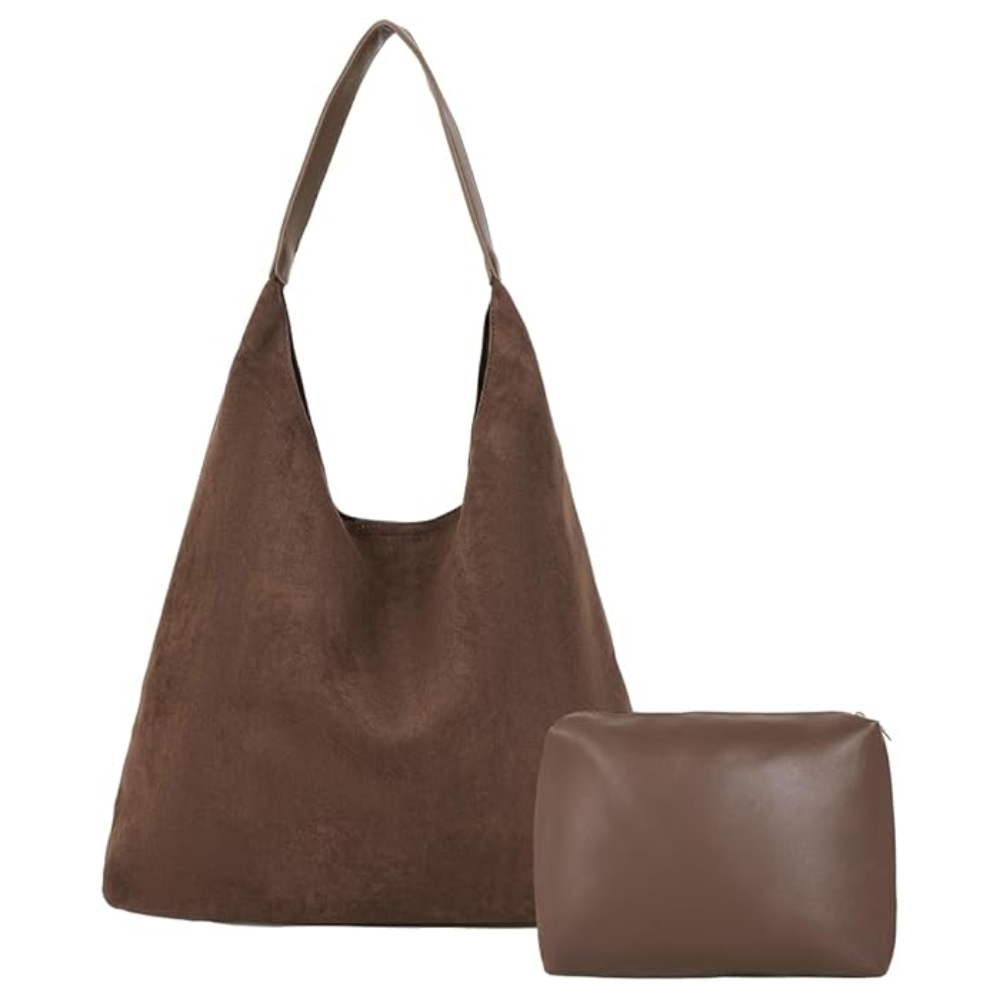 Sac Cabas En Similicuir Suédé Avec Pochette | Élégant, Spacieux