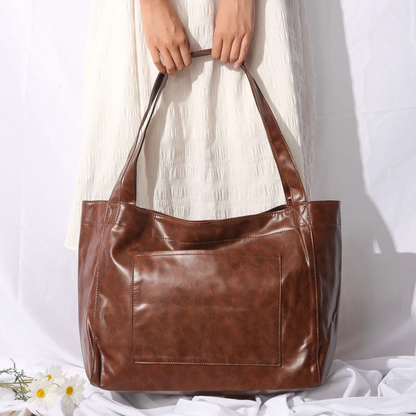 Grand Sac Cabas en Similicuir Luxe | Look Vintage Moderne