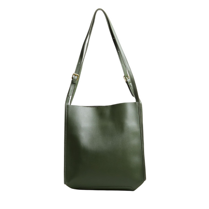 Sac Bandoulière Minimaliste en Cuir Végan | Grand Sac Quotidien Femme