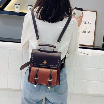 Sac à Dos Mini Classique 2-en-1 | Style Vintage en Similicuir Végan