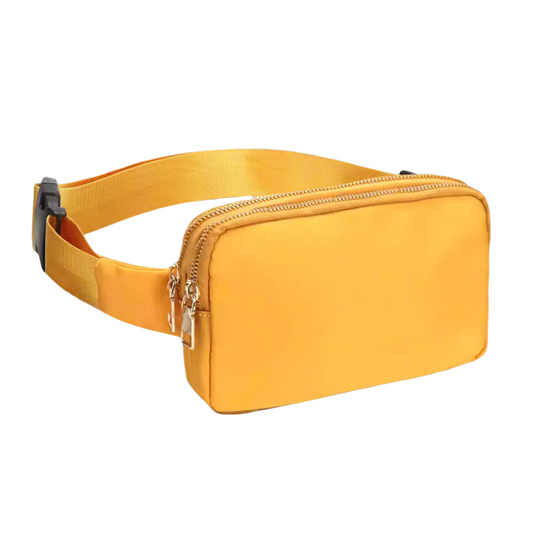 FemmeChic Jaune | Sac Banane Double Poche & Sangle Réglable