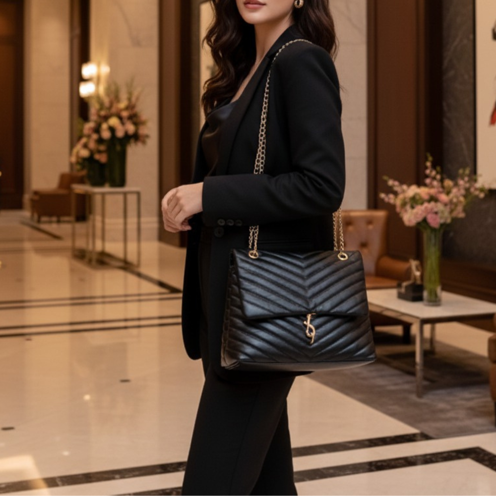 Sac Bandoulière Matelassé avec Chaîne | Sac Épaule Élégant & Pratique