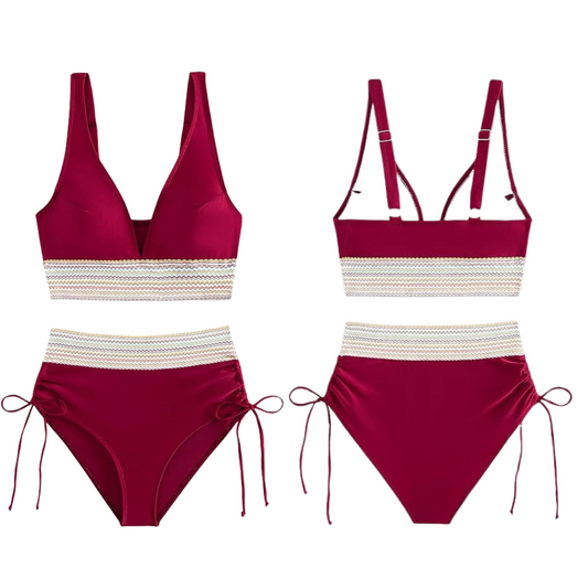 Ensemble Bikini Shoreline Curve | Maillot Taille Haute avec Contrôle du Ventre