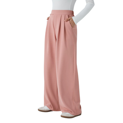 Pantalon Taille-Haute – Large, Fluide, Avec Poches