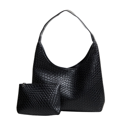 Sac Épaule Croco avec Pochette | Léger & Spacieux