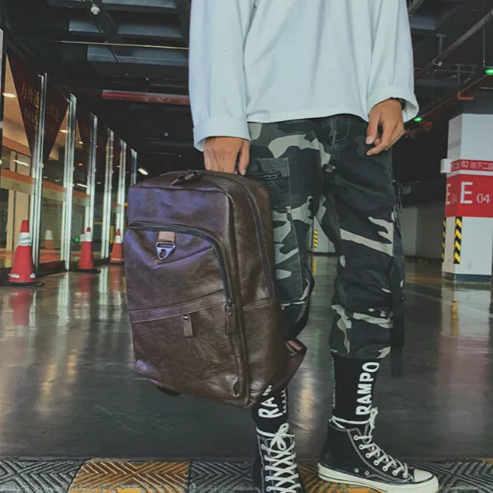 Sac à Dos Homme en Similicuir pour Ordinateur Portable | Moderne, Élégant