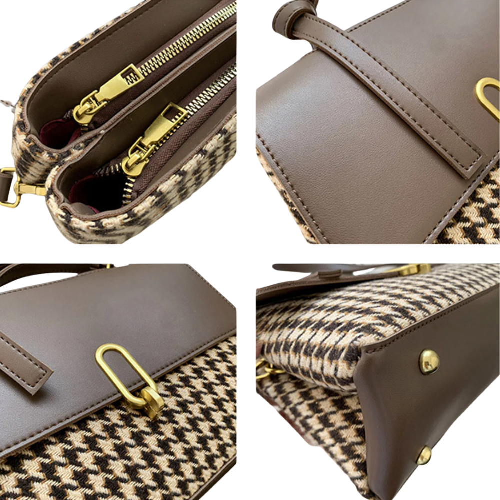 Sophie - Sac à Bandoulière Pied-de-Poule