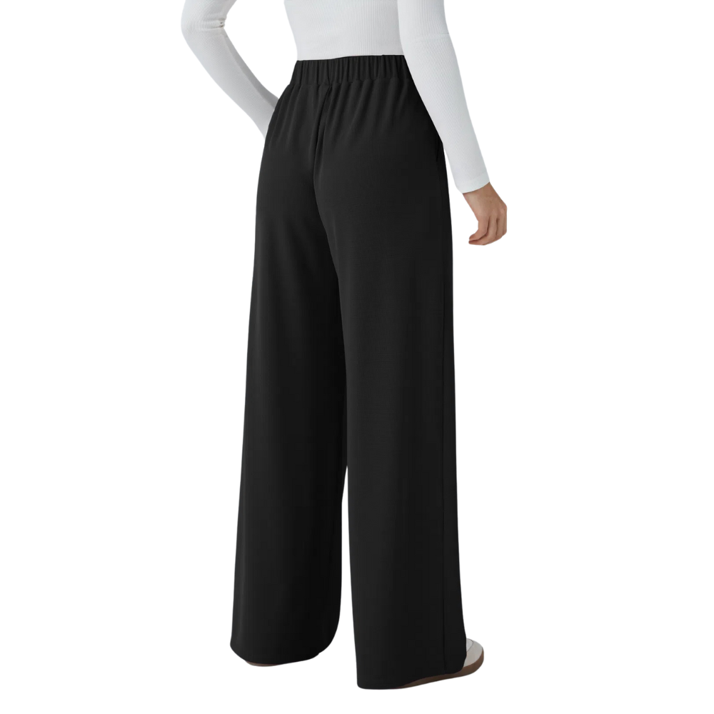 Pantalon Taille-Haute – Large, Fluide, Avec Poches