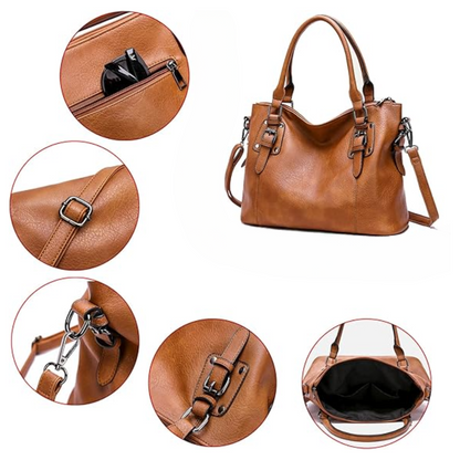 Sac à Main Bandoulière Élégant En Cuir PU Souple | Léger, Spacieux