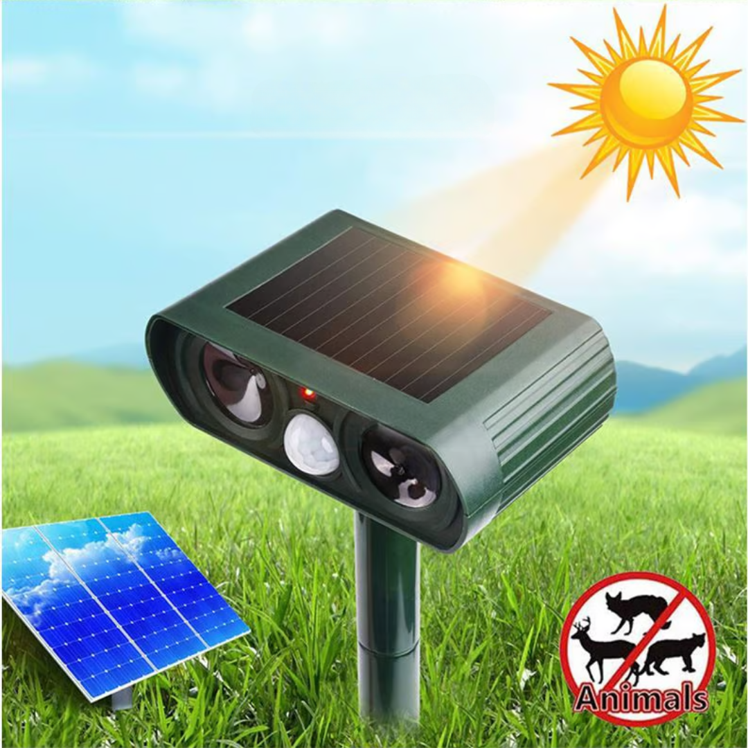 Répulsif Ultrasons Solaire | Éloigne les nuisibles, taupes, chats et les rats