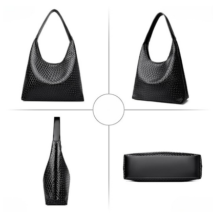 Sac Épaule Croco avec Pochette | Léger & Spacieux