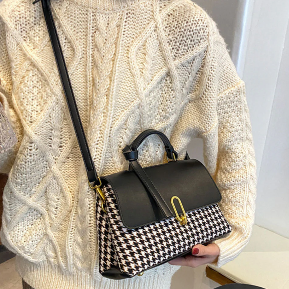 Sophie - Sac à Bandoulière Pied-de-Poule