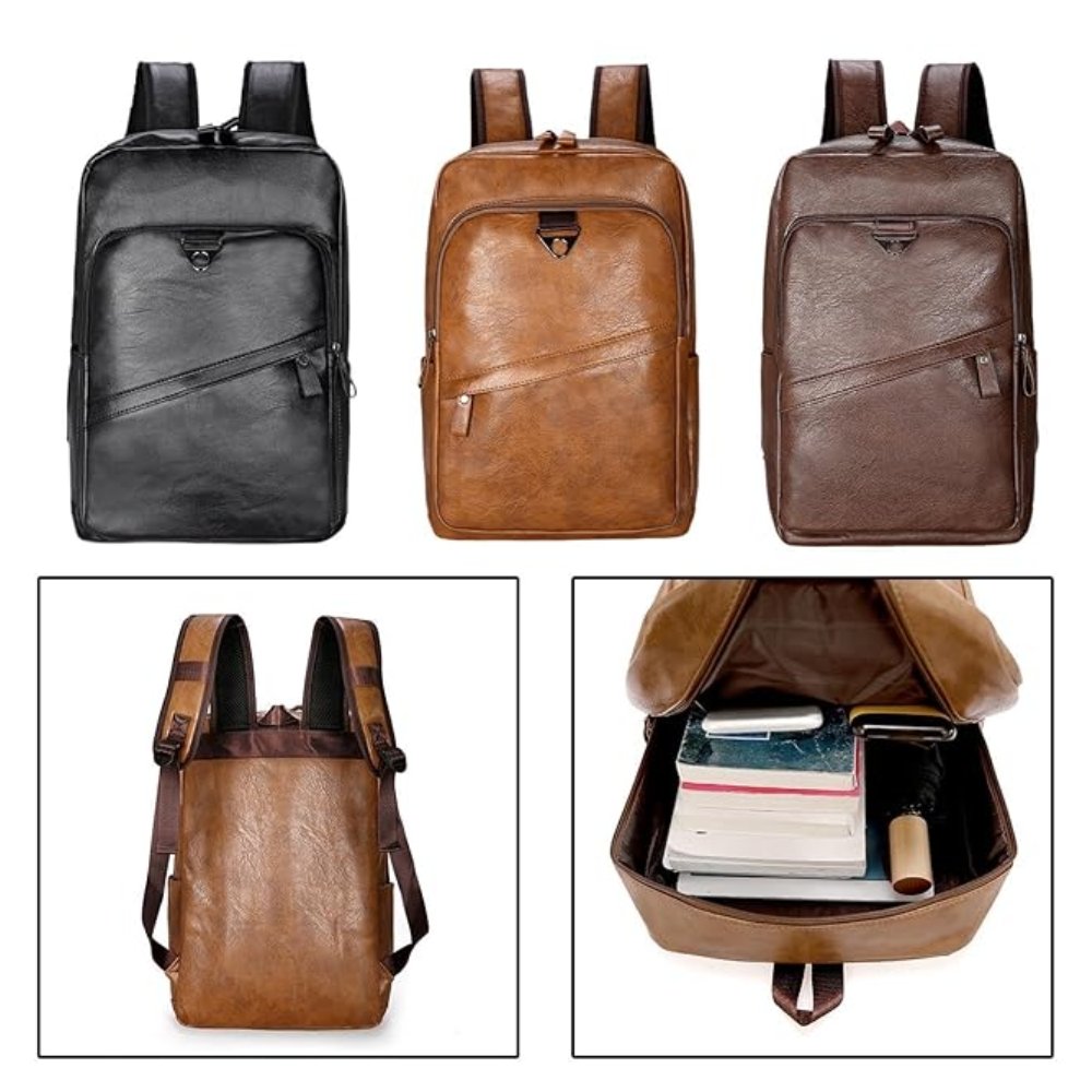 Sac à Dos Homme en Similicuir pour Ordinateur Portable | Moderne, Élégant