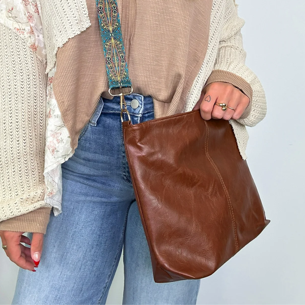 Sac Bandoulière Bohème 2-en-1 en Cuir Vegan | Écologique & Léger