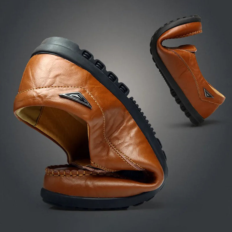 Mocassin orthopédique homme cuir souple à enfiler