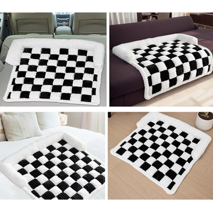 Housse de Canapé à Carreaux pour Chien | Tapis Douillet et Moelleux