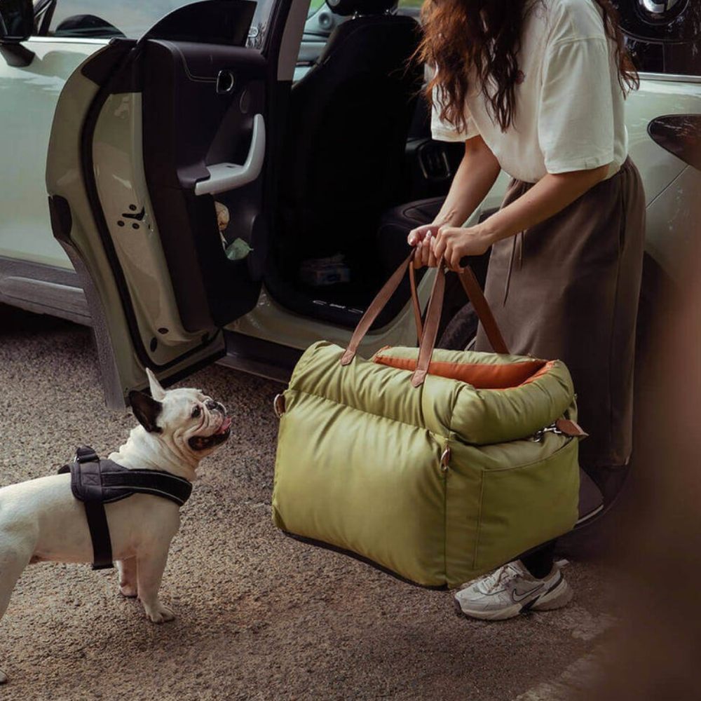 Siège Auto pour Animaux en Similicuir | Voyage Sûr et Élégant