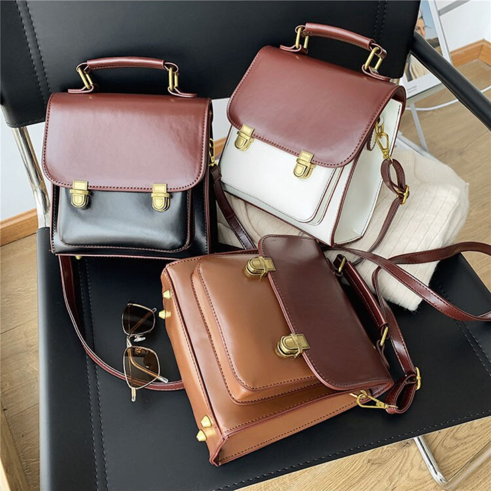 Sac à Dos Rétro Bicolore à Rabat | Sac Convertible en Bandoulière